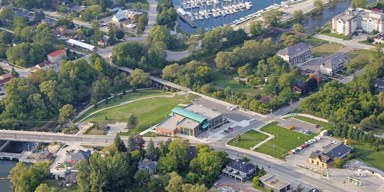 Aerial view of The Blue Mountains Town Hall