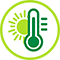 icon of a thermometer and sun