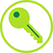 Icon of a green key.