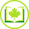 Icon of a book with a maple leaf