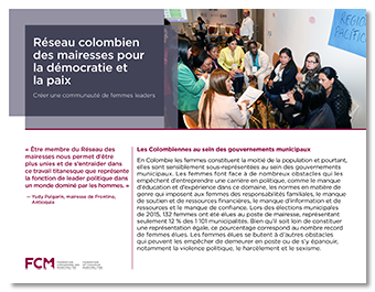 Couverture de l’étude de cas sur le Réseau colombien des mairesses pour la démocratie et la paix